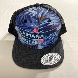 Floral Hawaiian Print Kaimana Coffee Snapback Trucker Hat